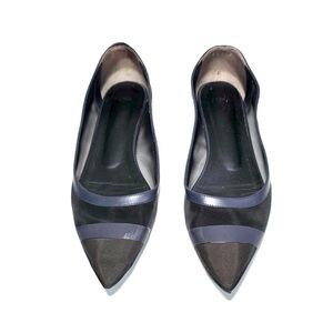 Fendi Black and Blue Mesh + Leather Colibri Ballet Flats Size IT 40.5 /US 9.5